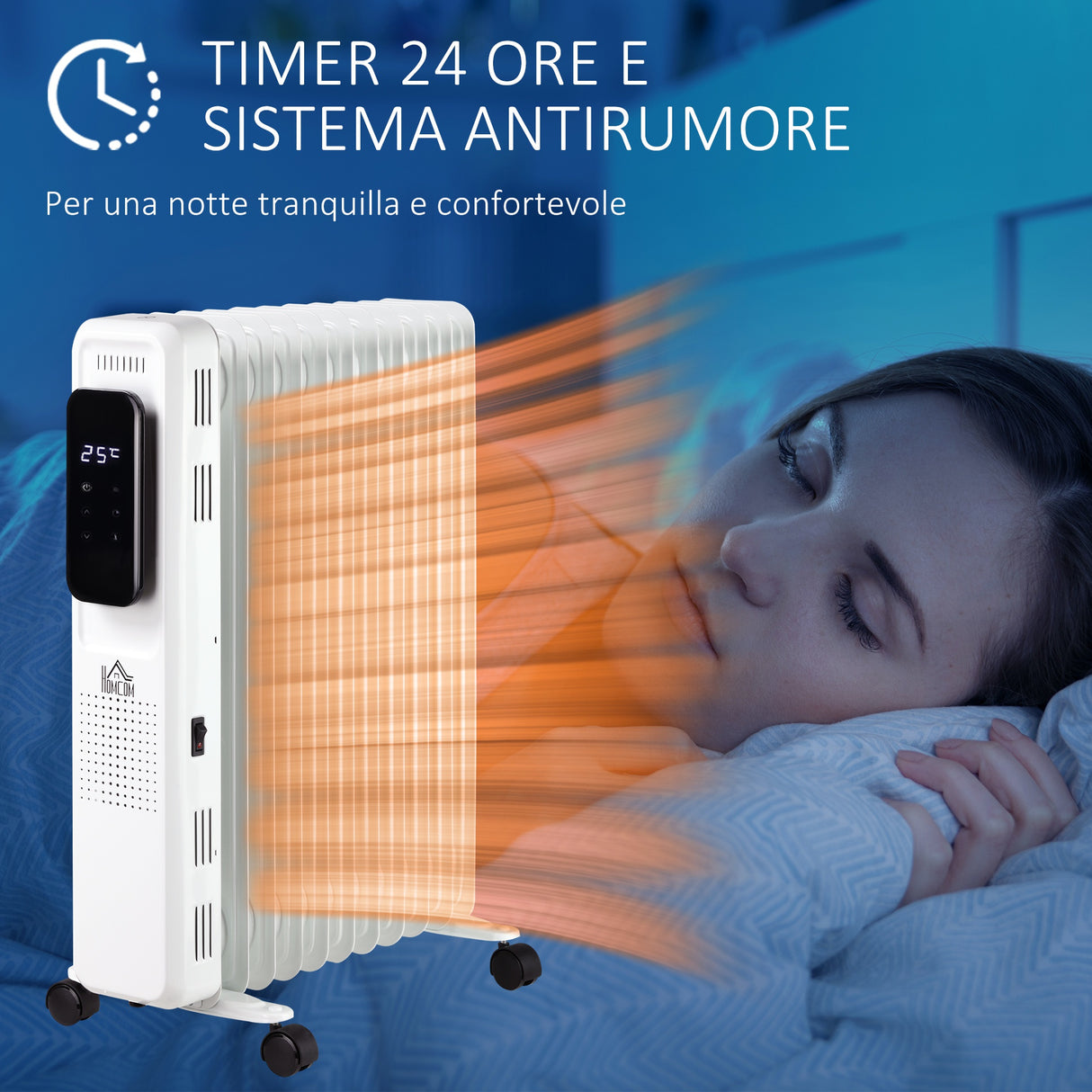 easycomfort easycomfort radiatore a olio a 11 elementi 3 livelli di riscaldamento e timer 50 5x24x63cm bianco