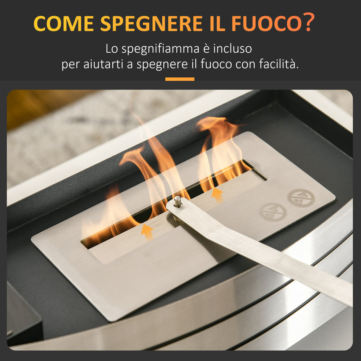 easycomfort camino bioetanolo in acciaio inox 3h di combustione con serbatoio 1.5l e copertura 25m 45x18x17 cm argento