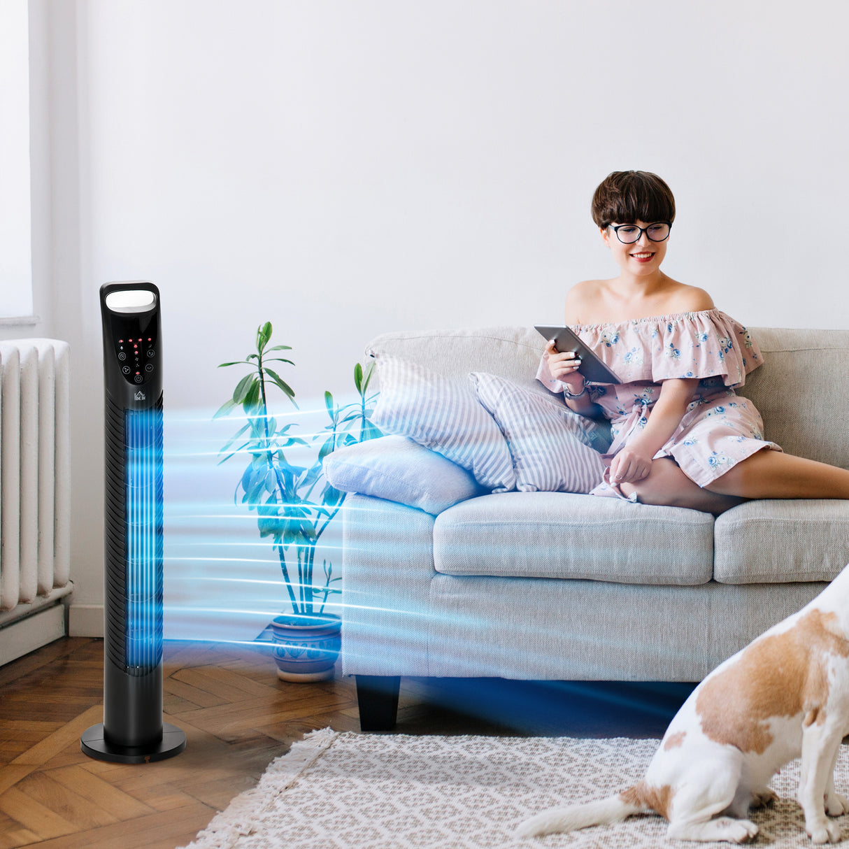 easycomfort easycomfort ventilatore a colonna con telecomando fino a 5m oscillante 70 con 3 modalita e 3 velocita timer 7 5h 40w nero 18x78 5cm