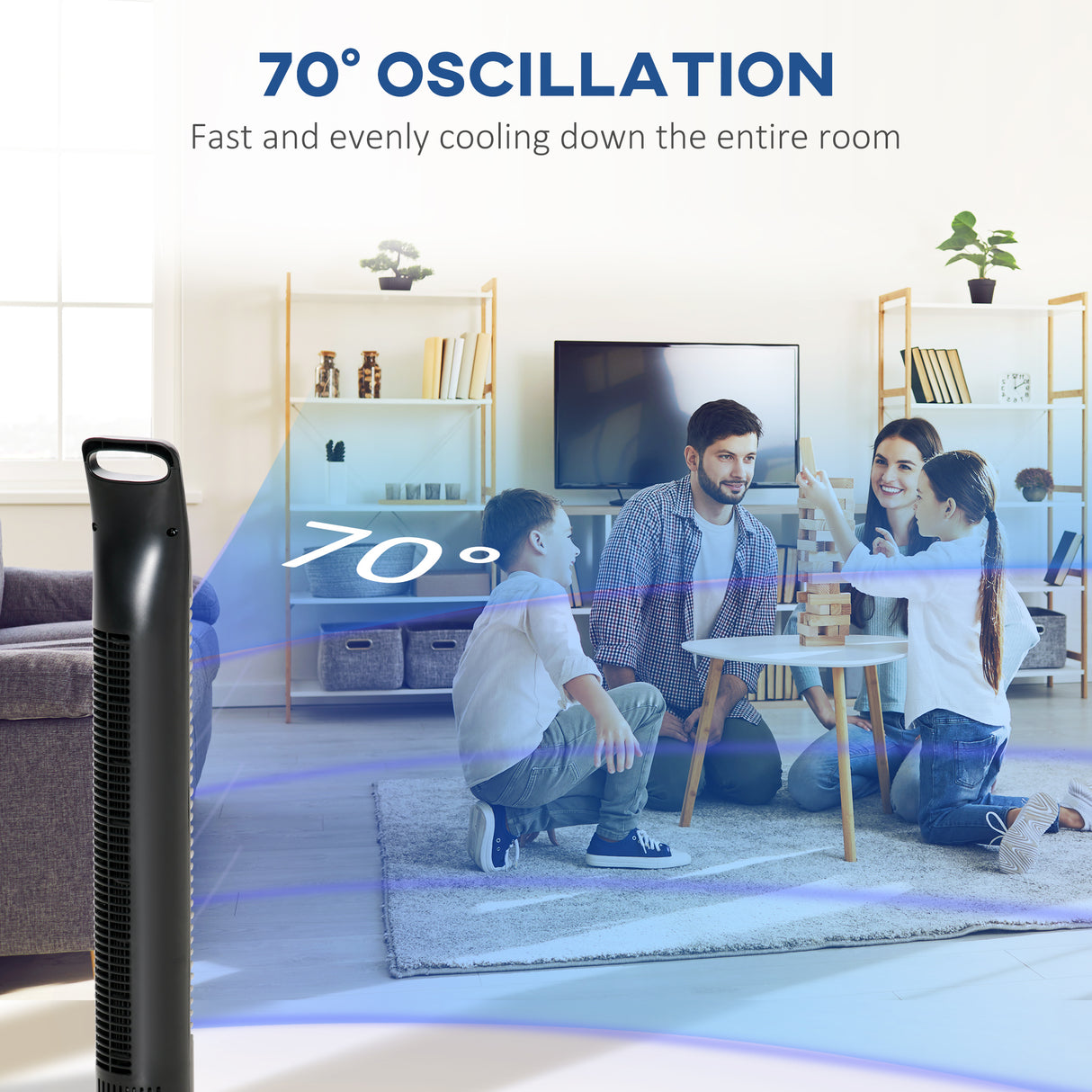 easycomfort easycomfort ventilatore a colonna con telecomando fino a 5m oscillante 70 con 3 modalita e 3 velocita timer 7 5h 40w nero 18x78 5cm