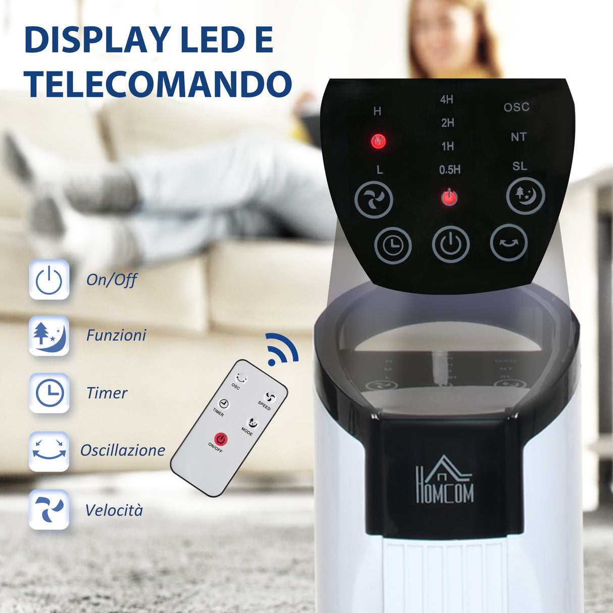 easycomfort easycomfort ventilatore a colonna con telecomando a 5m oscillante 70 3 funzioni e 3 velocita schermo led e timer 7 5h 50w 20x78 5cm