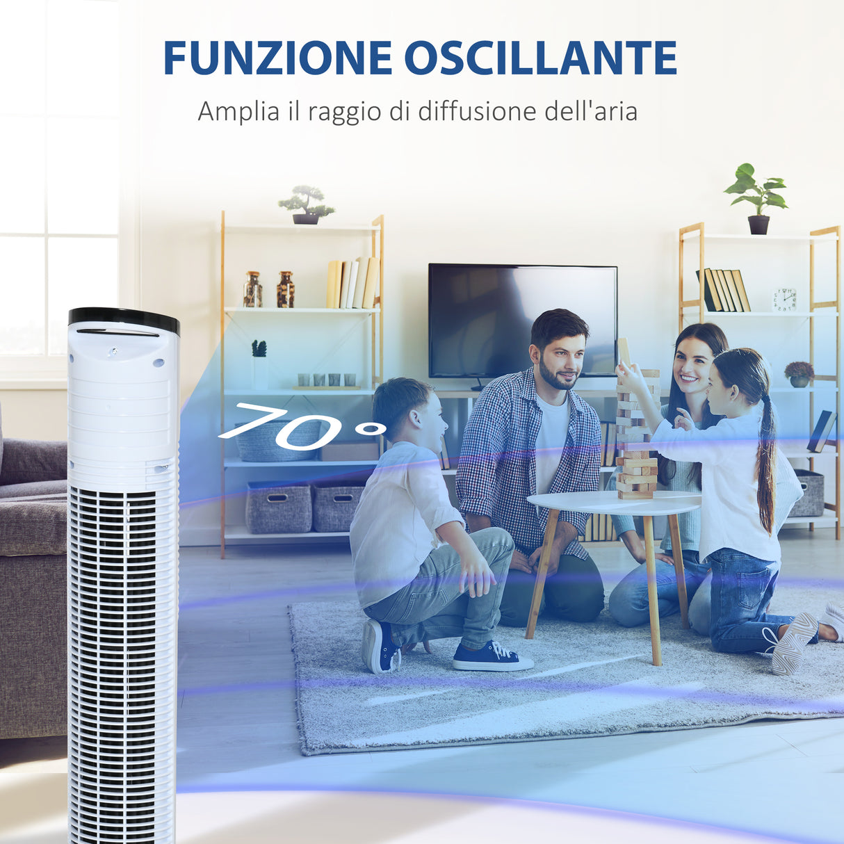 easycomfort easycomfort ventilatore a colonna con telecomando a 5m oscillante 70 3 funzioni e 3 velocita schermo led e timer 7 5h 50w 20x78 5cm