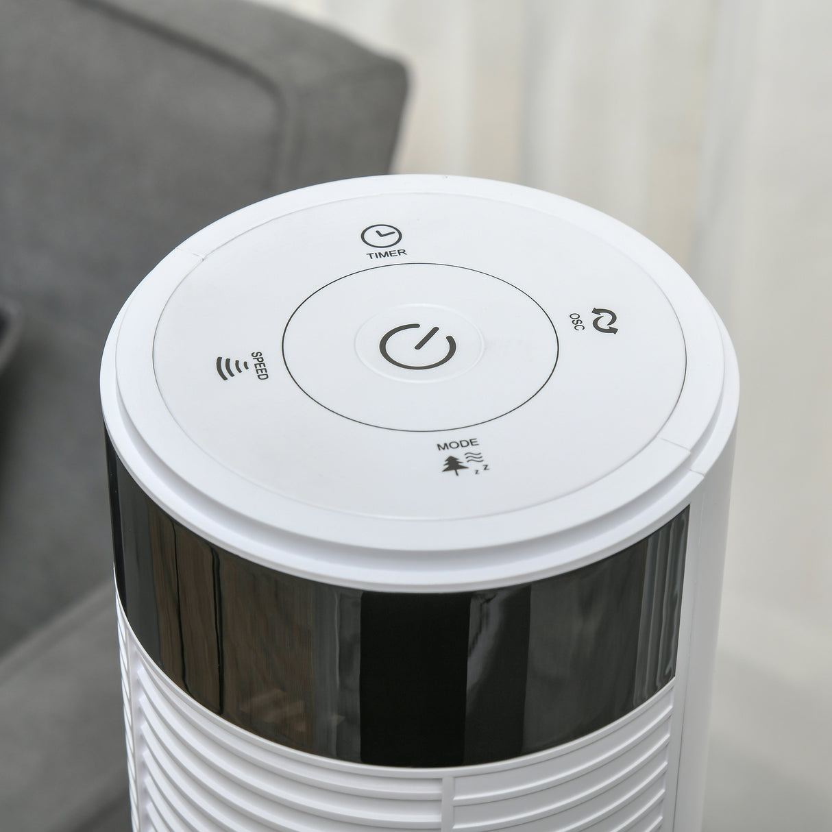 easycomfort ventilatore a colonna con 3 velocita e 4 modalita timer di 12h pannello led e telecomando bianco