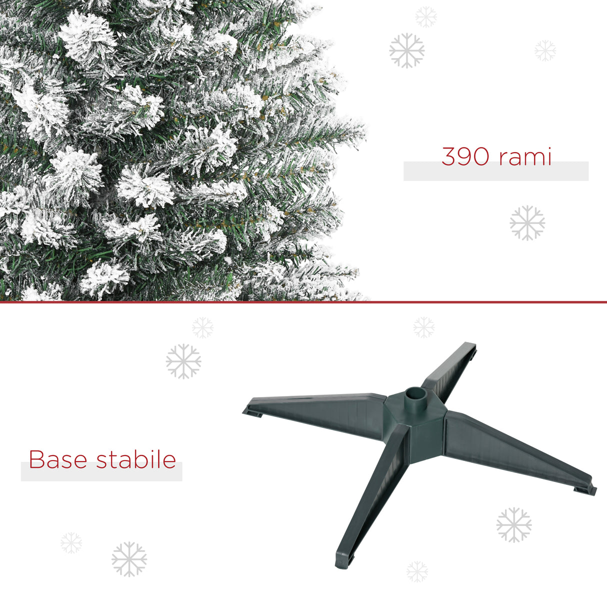 easycomfort easycomfort albero di natale artificiale innevato 180cm con rami 390 base rimovibile decorazioni natalizie
