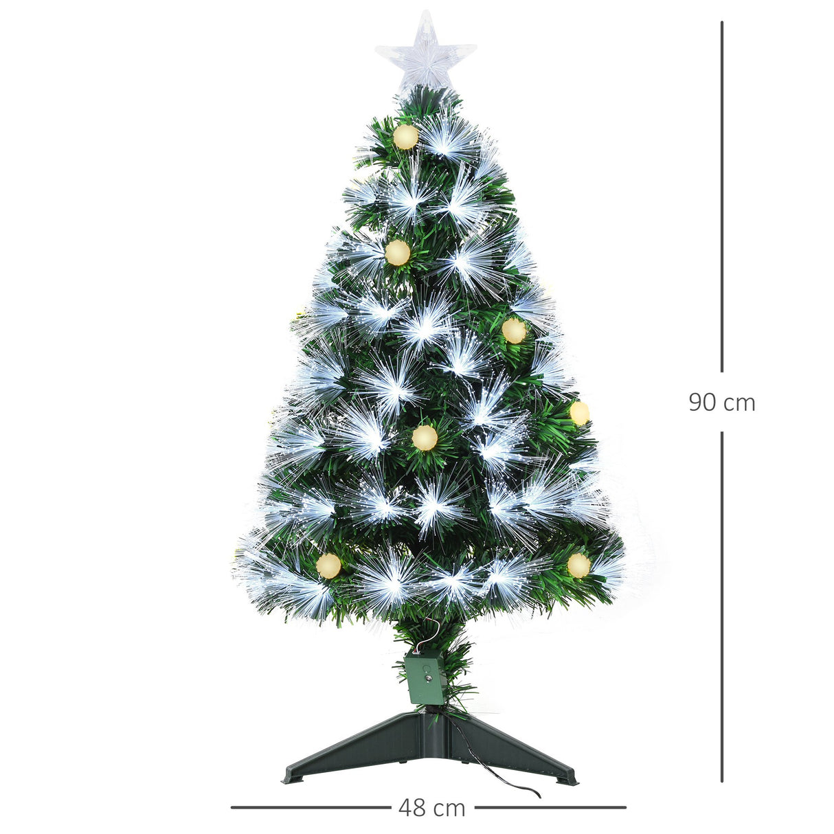 easycomfort easycomfort albero di natale artificiale 90cm con 90 rami albero di natale con luci a led e fibre ottiche base pieghevole rimovibile