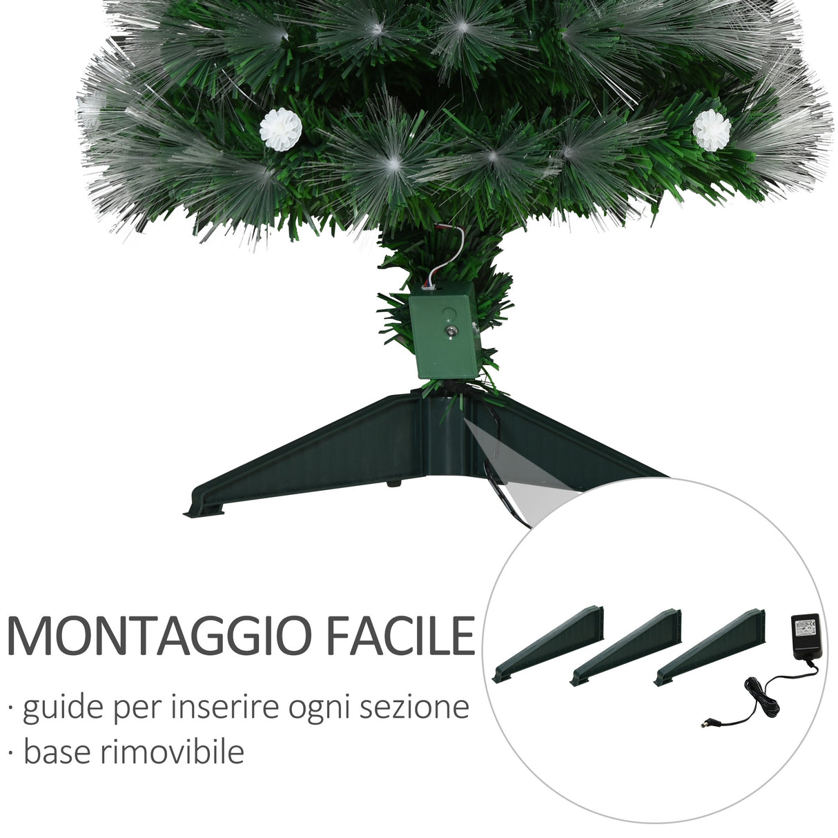 easycomfort easycomfort albero di natale artificiale 90cm con 90 rami albero di natale con luci a led e fibre ottiche base pieghevole rimovibile