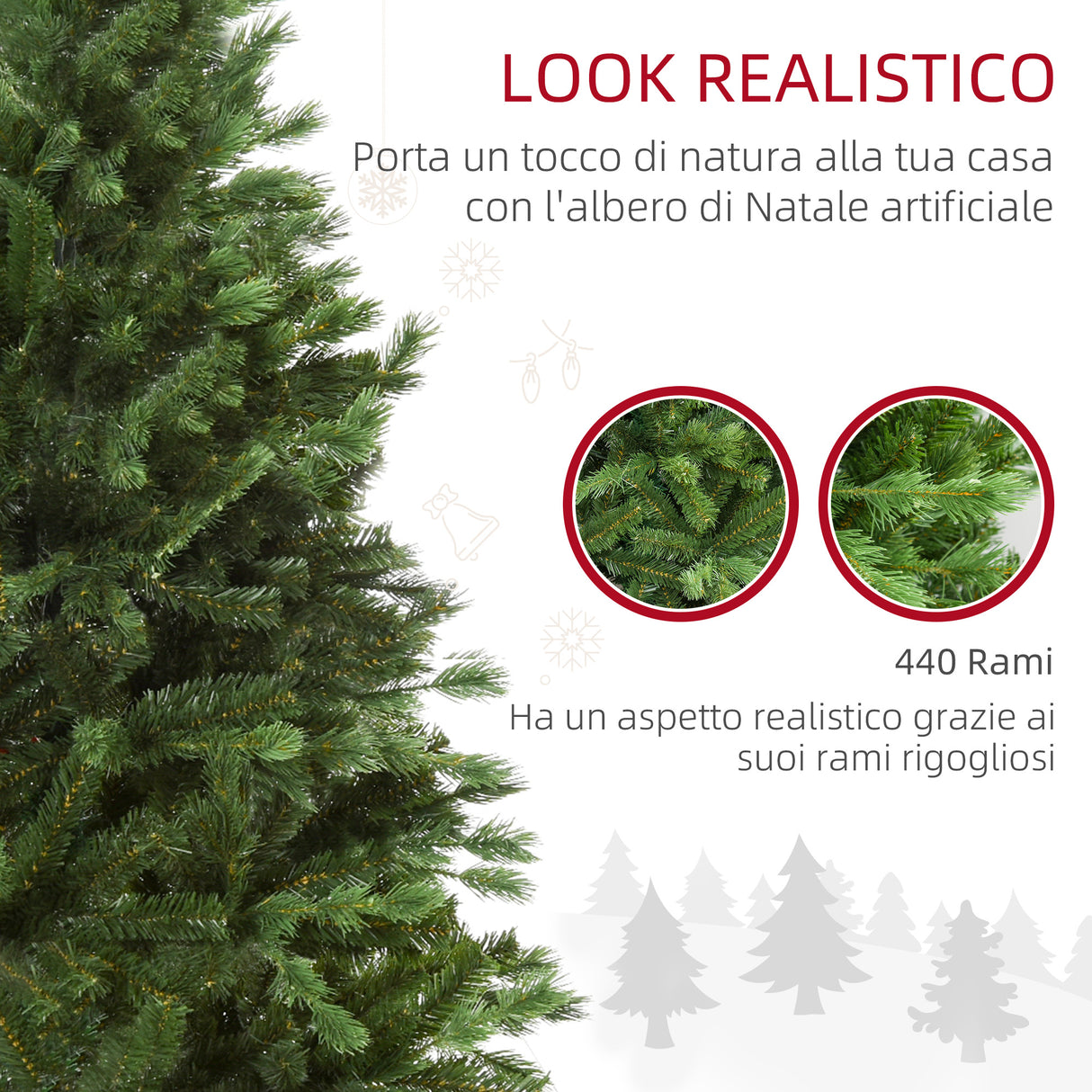 easycomfort easycomfort albero di natale artificiale gigante 150cm realistico decorazione di natale con 440 rami base pieghevole e rimovibile