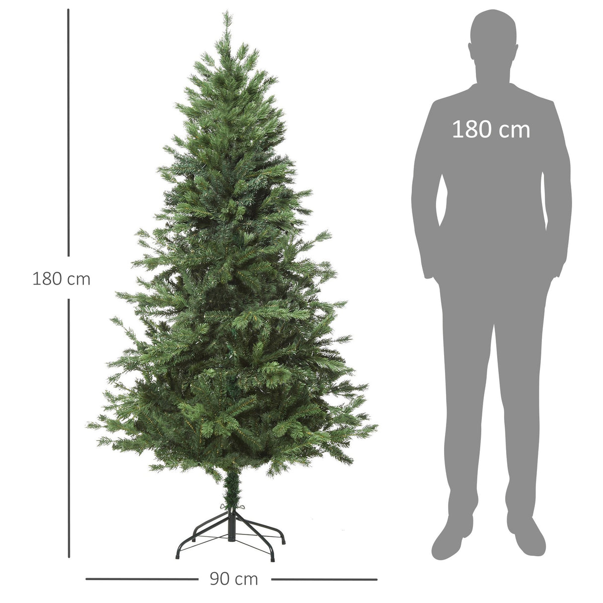 easycomfort easycomfort albero di natale artificiale gigante 180cm realistico decorazione di natale con 696 rami base pieghevole e rimovibile