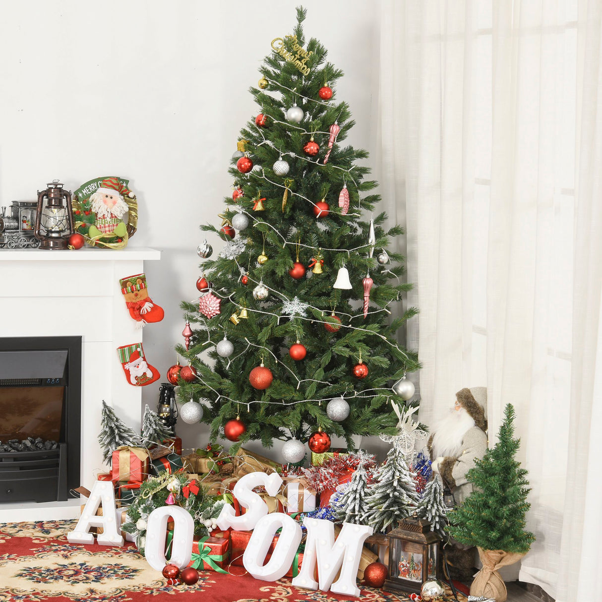 easycomfort easycomfort albero di natale artificiale gigante 210cm realistico decorazione di natale con 934 rami base pieghevole e rimovibile