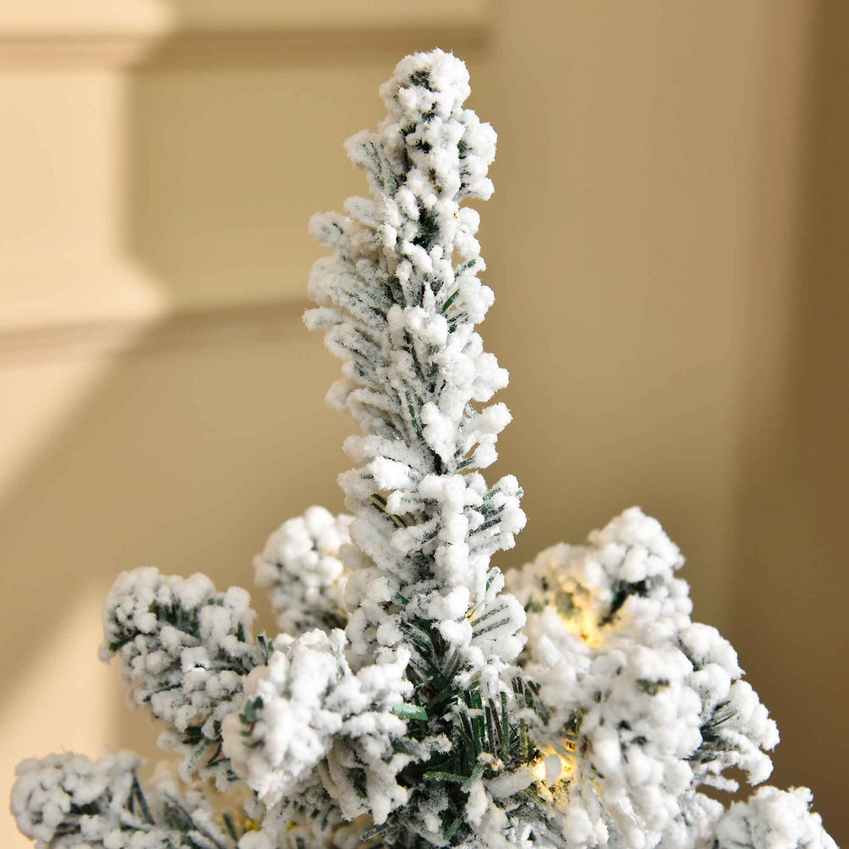 easycomfort easycomfort albero di natale artificiale innevato con 60 luci led bianche e 116 rami base con vaso rimovibile 40x90cm verde