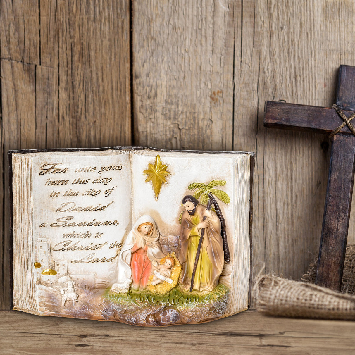 easycomfort easycomfort presepe di natale nativita con statuine 3d in resina 21 5x9 5x14cm