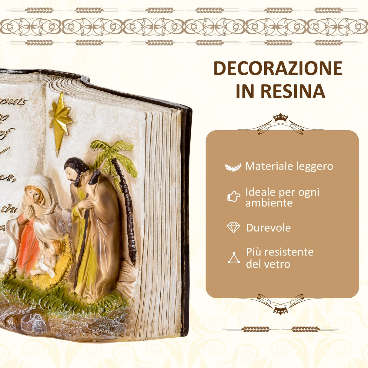 easycomfort easycomfort presepe di natale nativita con statuine 3d in resina 21 5x9 5x14cm