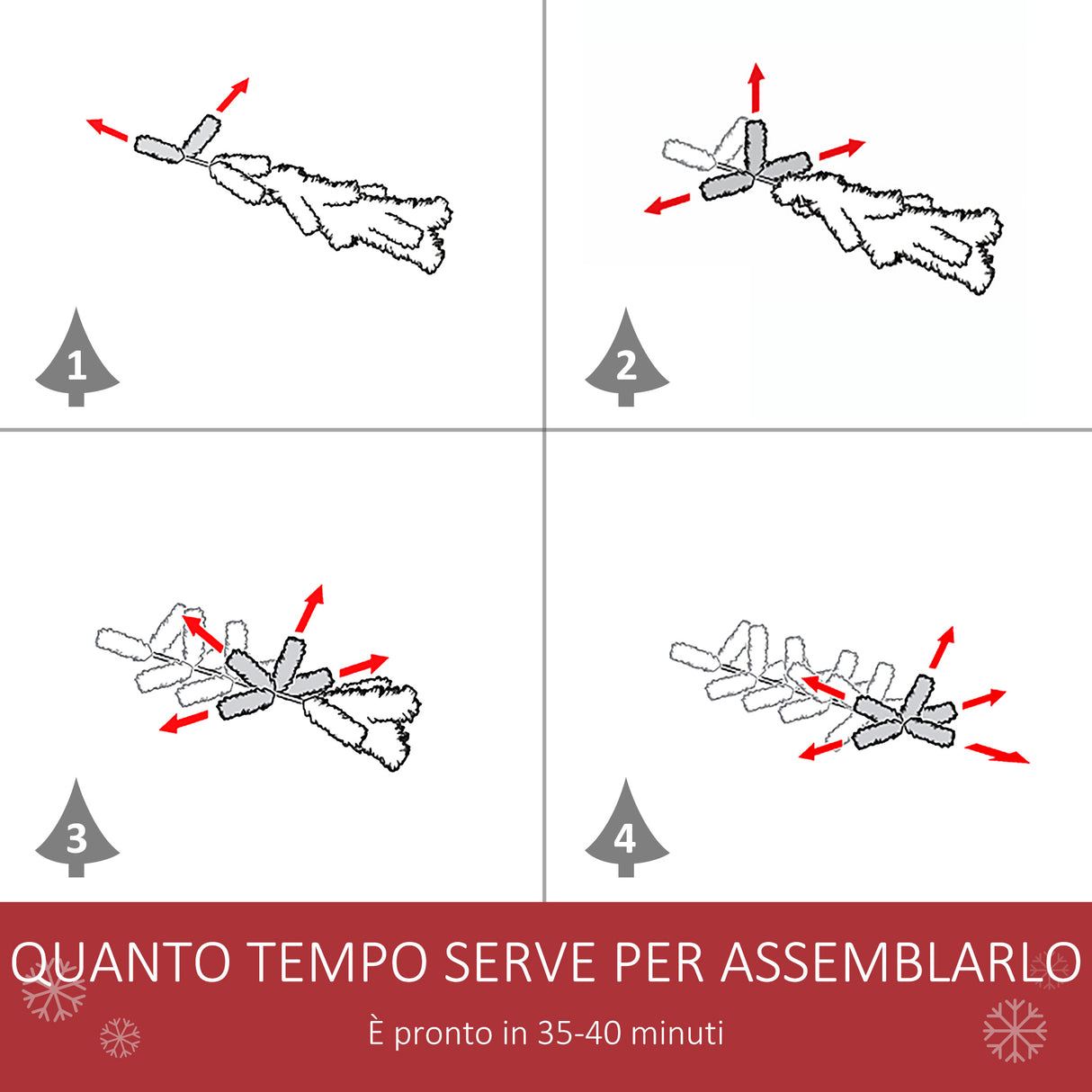easycomfort easycomfort albero di natale 210cm artificiale pieghevole con base rimovibile 1046 rami in pvc e acciaio verde