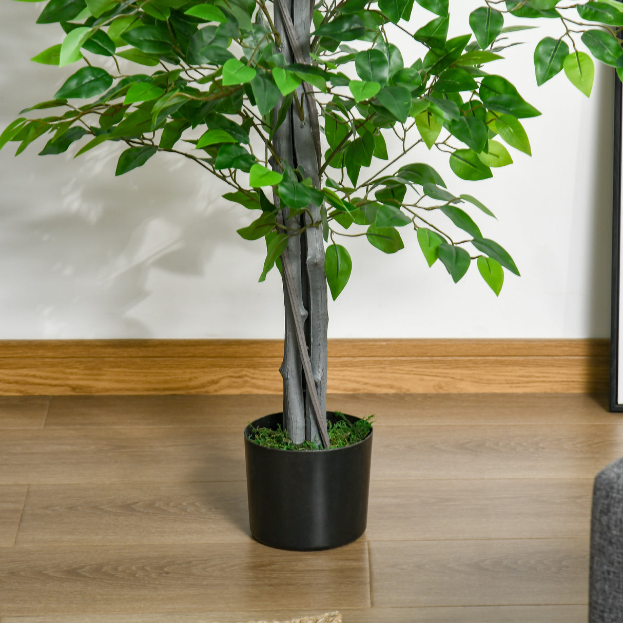 easycomfort pianta artificiale di ficus alta 135cm con vaso per interno ed esterno verde