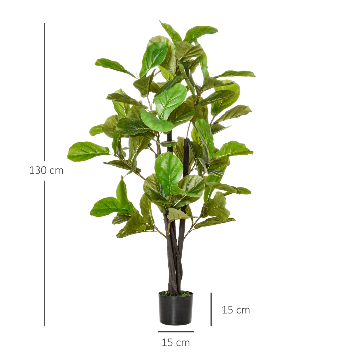 easycomfort ficus artificiale 130cm per interni ed esterni pianta artificiale realistica con 78 foglie