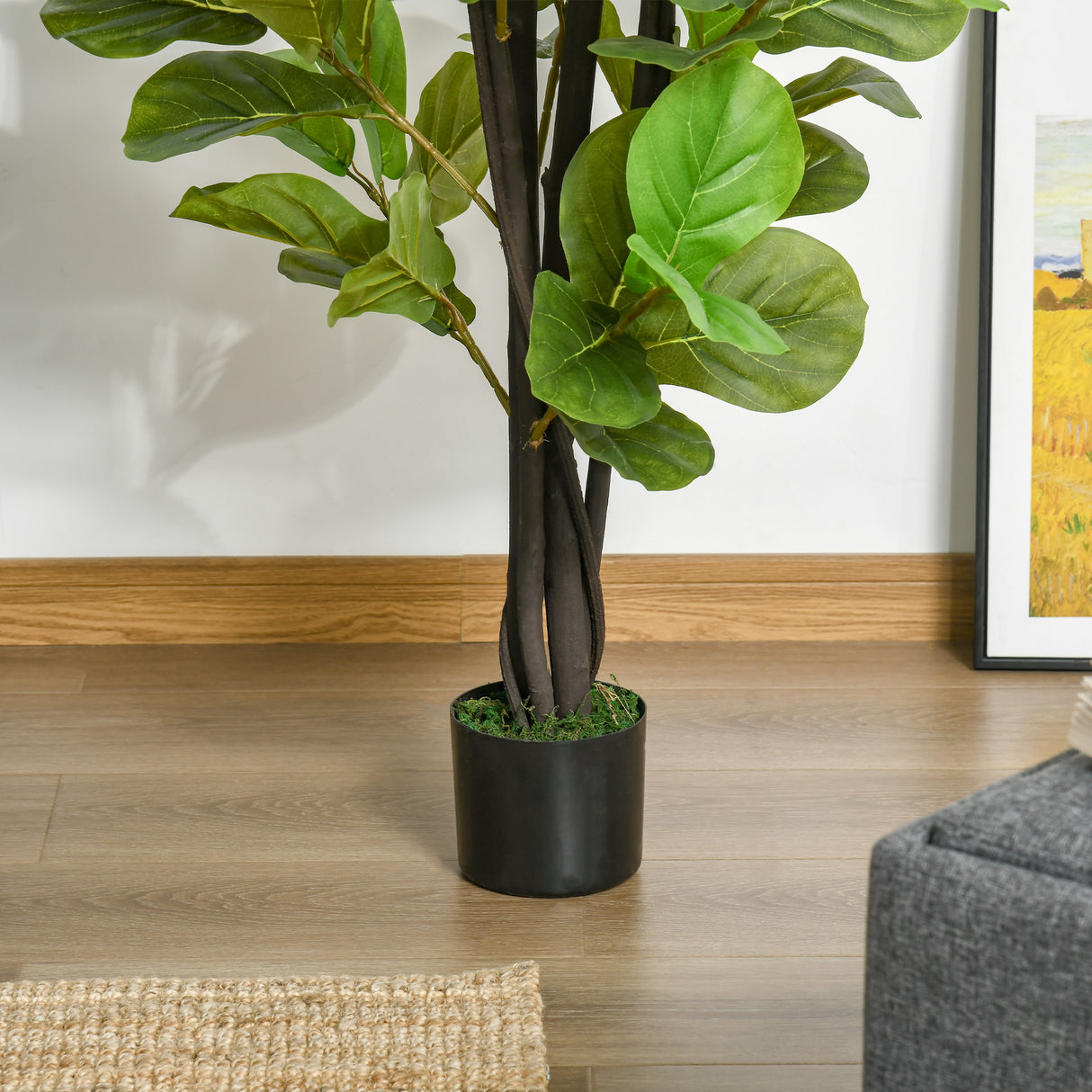 easycomfort ficus artificiale 130cm per interni ed esterni pianta artificiale realistica con 78 foglie