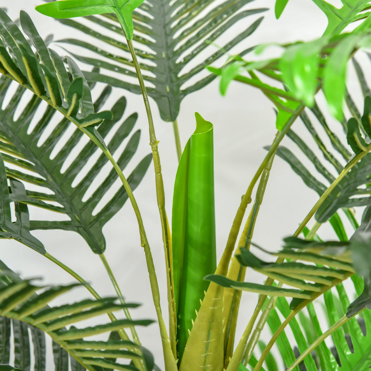 easycomfort palma artificiale in vaso con 42 foglie pianta finta realistica per interno ed esterno 185cm