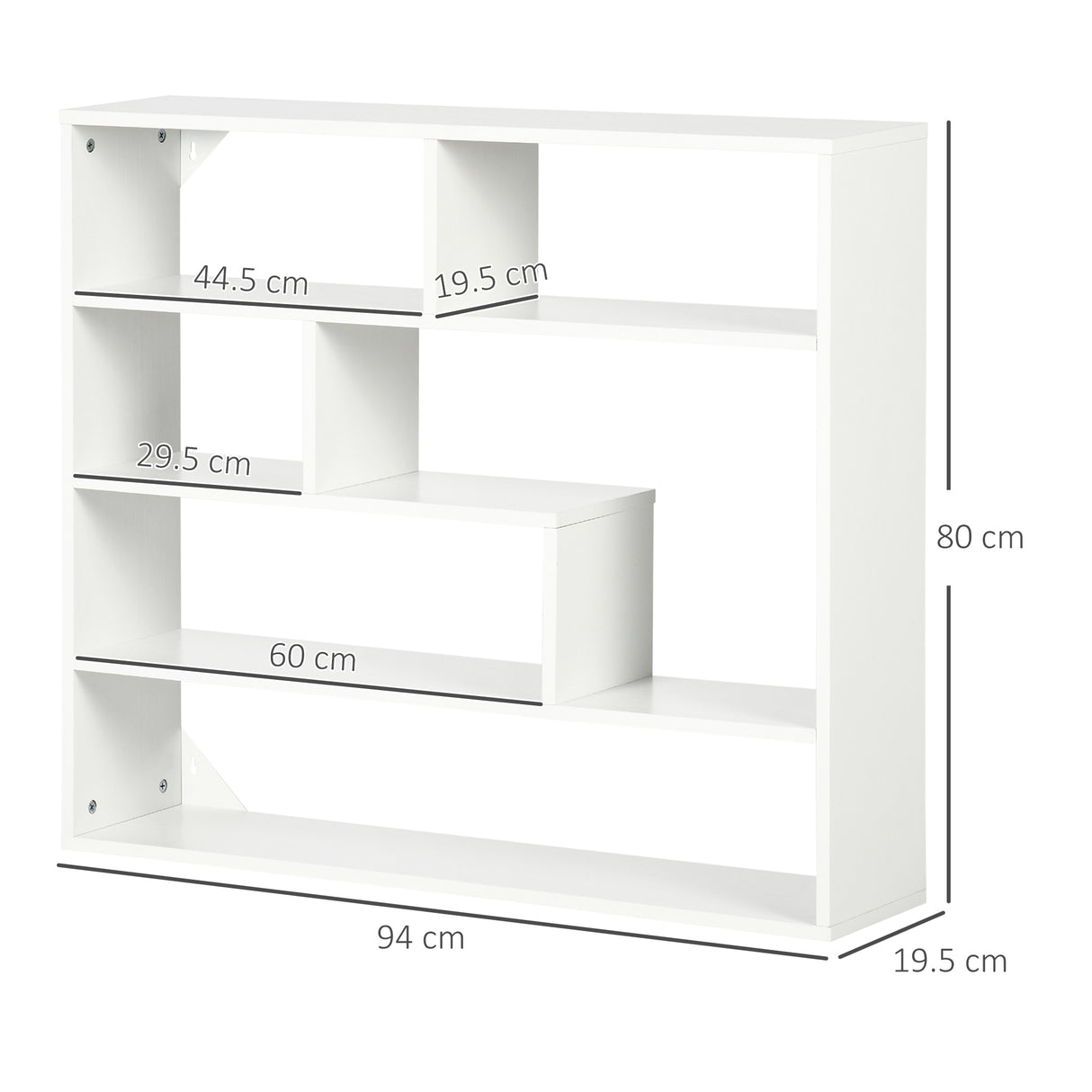 easycomfort easycomfort libreria a muro moderna in legno a 4 livelli 94x19 5x80cm bianco