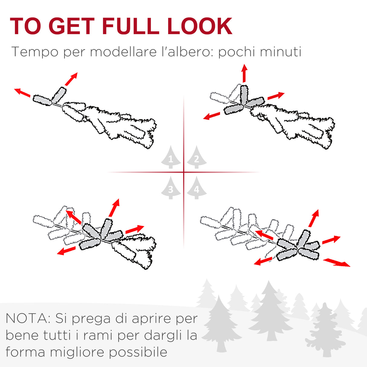 easycomfort easycomfort albero di natale alto 195cm realistico con pigne decorative e 556 rami verde