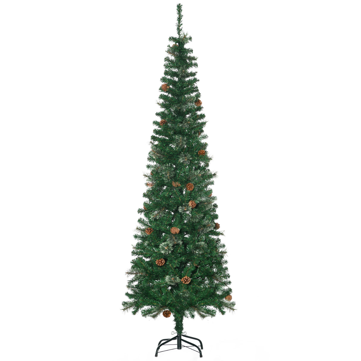 easycomfort easycomfort albero di natale alto 195cm realistico con pigne decorative e 556 rami verde