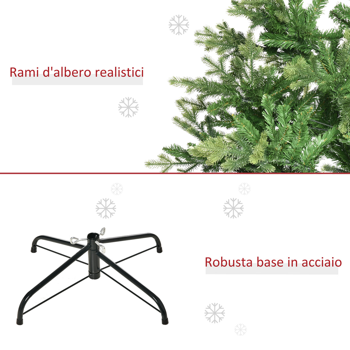 easycomfort easycomfort albero di natale per interni con 2056 rami e base in metallo 124x228 cm verde