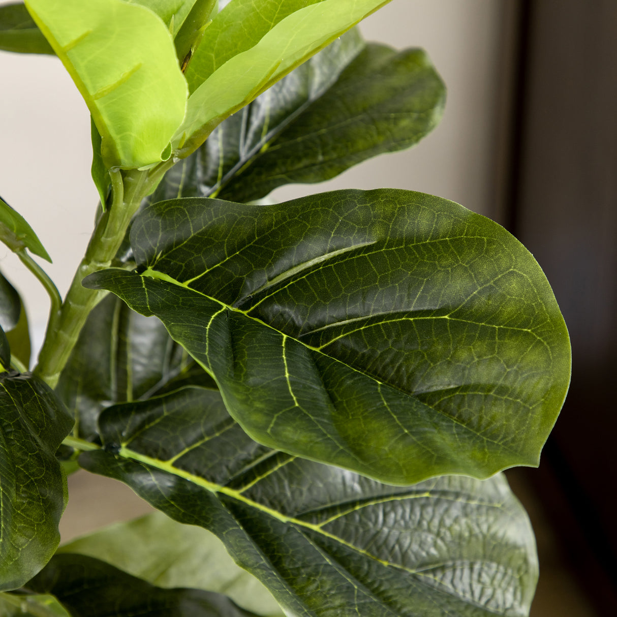 easycomfort pianta artificiale di ficus da 150 cm a 75 foglie e 4 rami con vaso o15x12.5 cm per interni ed esterni verde