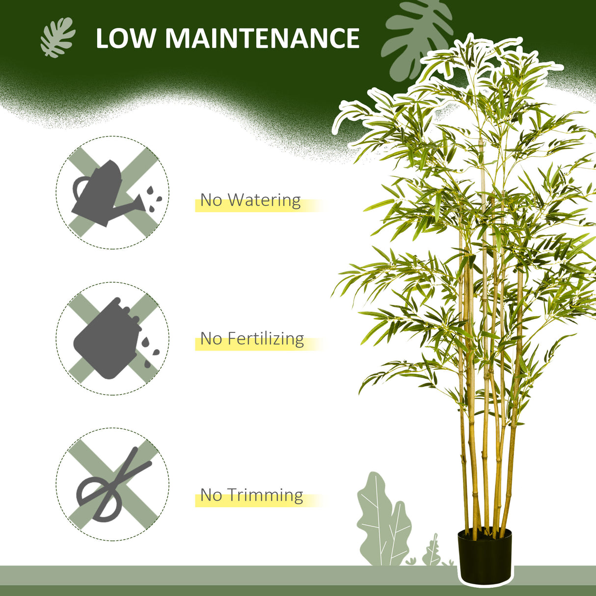 easycomfort bambu in vaso artificiale alto 150cm per interno ed esterno verde