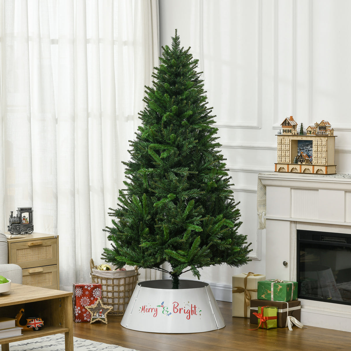 easycomfort easycomfort albero di natale artificiale 180cm con 786 rami 2 sezioni e base in metallo verde