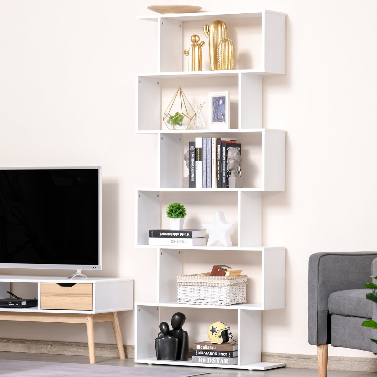 easycomfort easycomfort libreria di design mobili ufficio scaffale in legno 80x24x191cm bianco ean 8054111848879