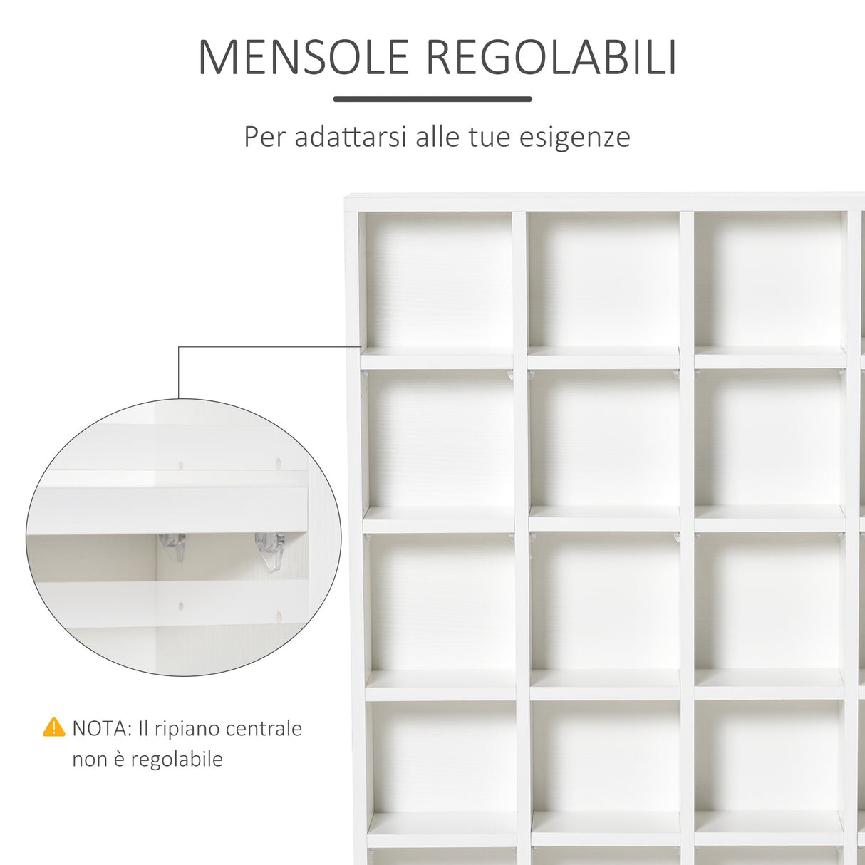 easycomfort easycomfort mobile libreria porta cd da 24 ripiani ad altezza regolabile in truciolato 130 5x89x20 cm bianco ean 8054144131115