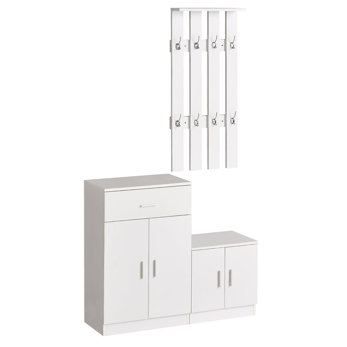 easycomfort easycomfort scarpiera con appendiabiti a combinazione per ingresso e camera da letto legno 100x32x187cm bianco