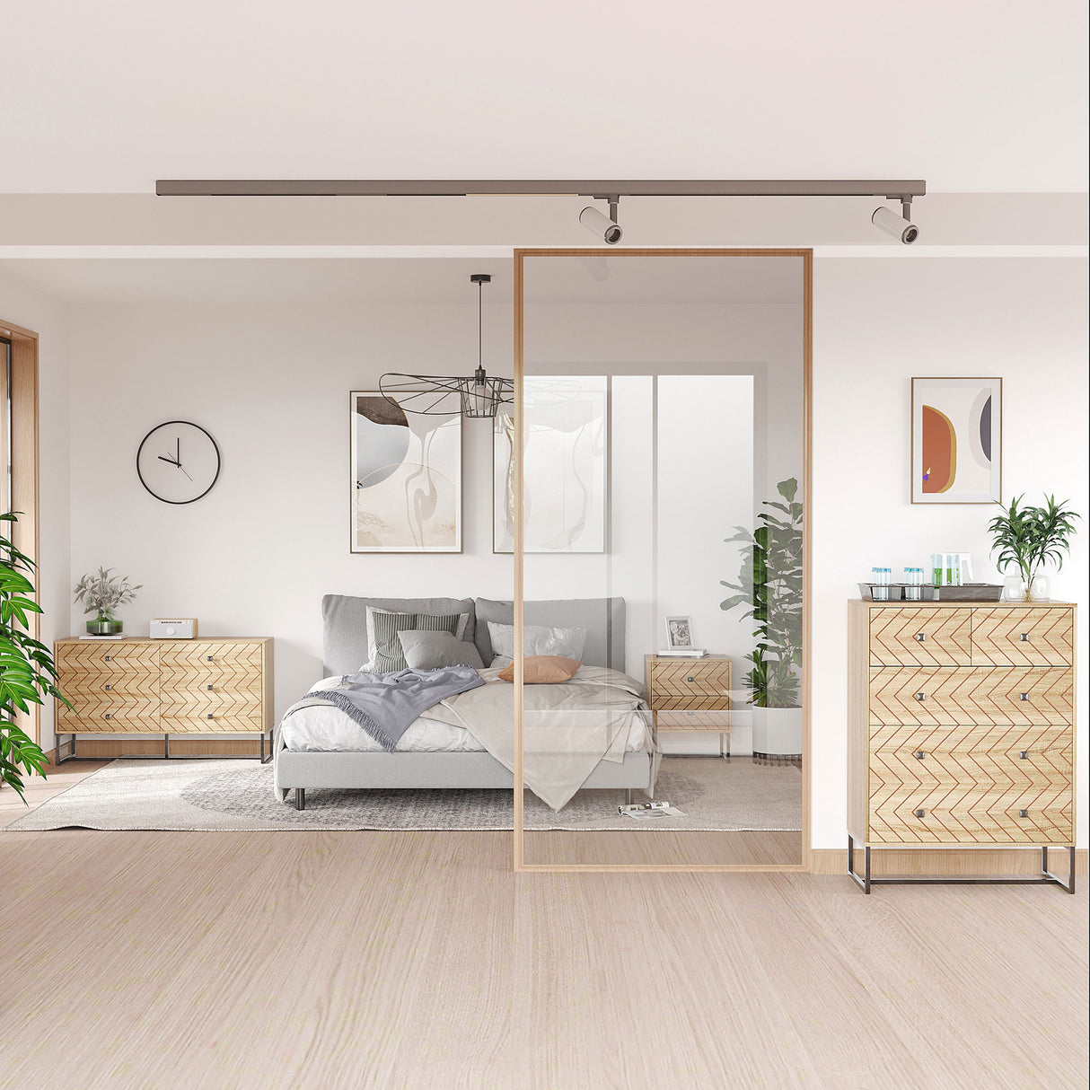 easycomfort easycomfort cassettiera camera da letto con 6 cassetti motivo a onde stile vintage mobile con cassetti design scandinavo combinazione di mdf e di pannello truciolare 120x39 5x71cm ean 8054144135779