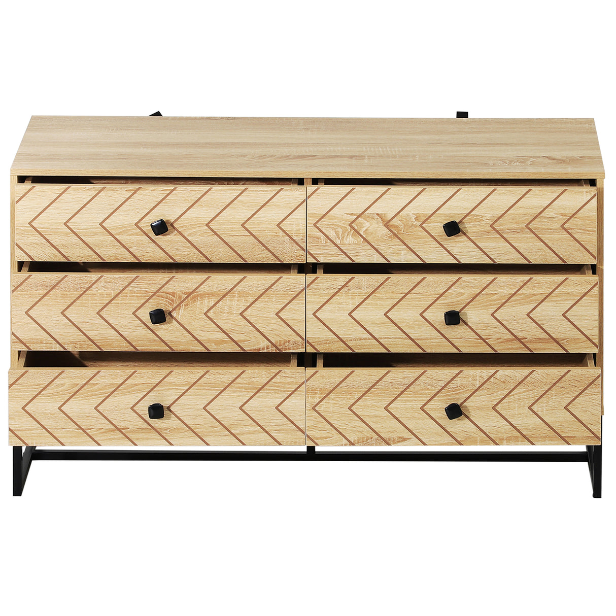 easycomfort easycomfort cassettiera camera da letto con 6 cassetti motivo a onde stile vintage mobile con cassetti design scandinavo combinazione di mdf e di pannello truciolare 120x39 5x71cm ean 8054144135779