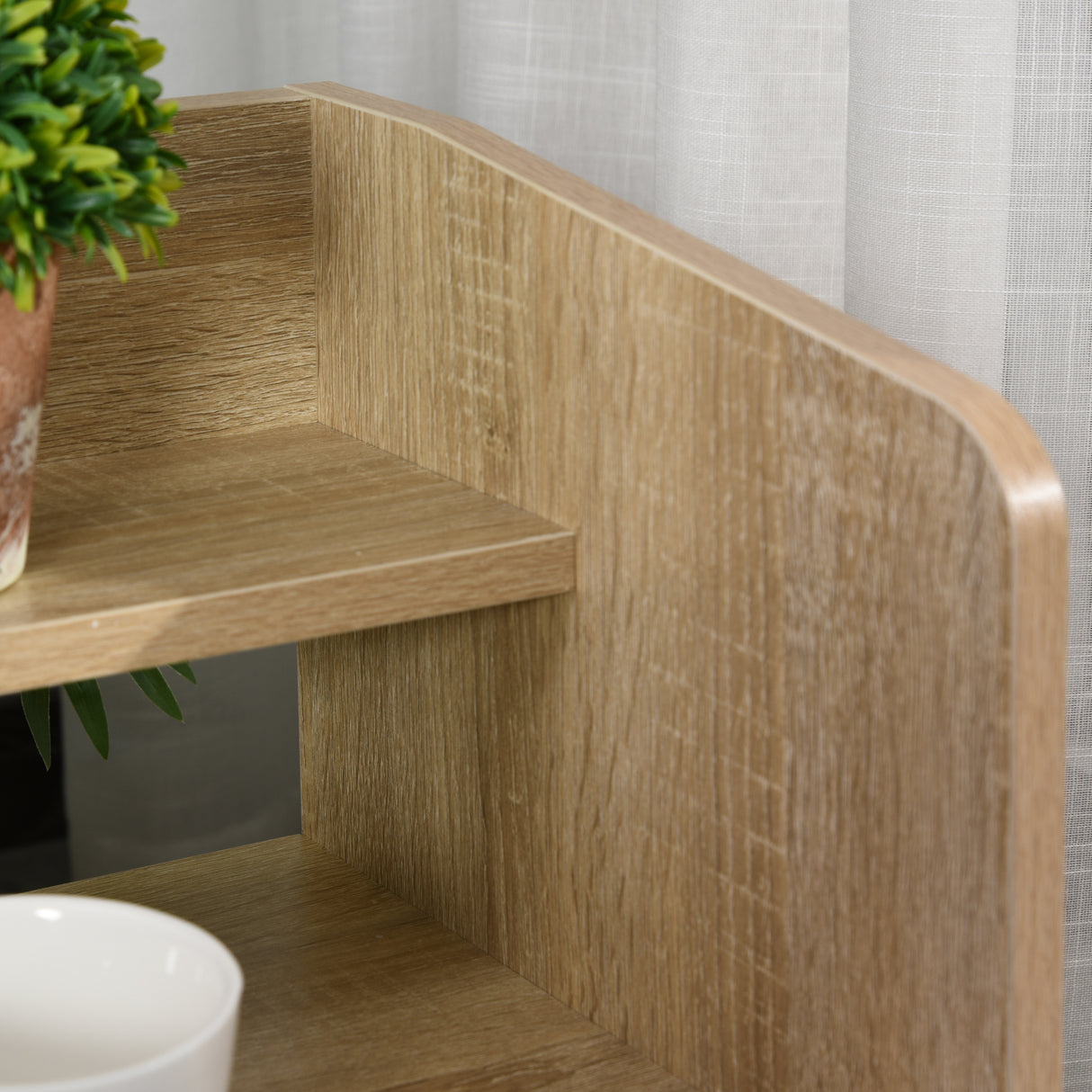 easycomfort easycomfort comodino salvaspazio mobiletto con cassetto e mensola in legno 37x30x48cm roverebianco