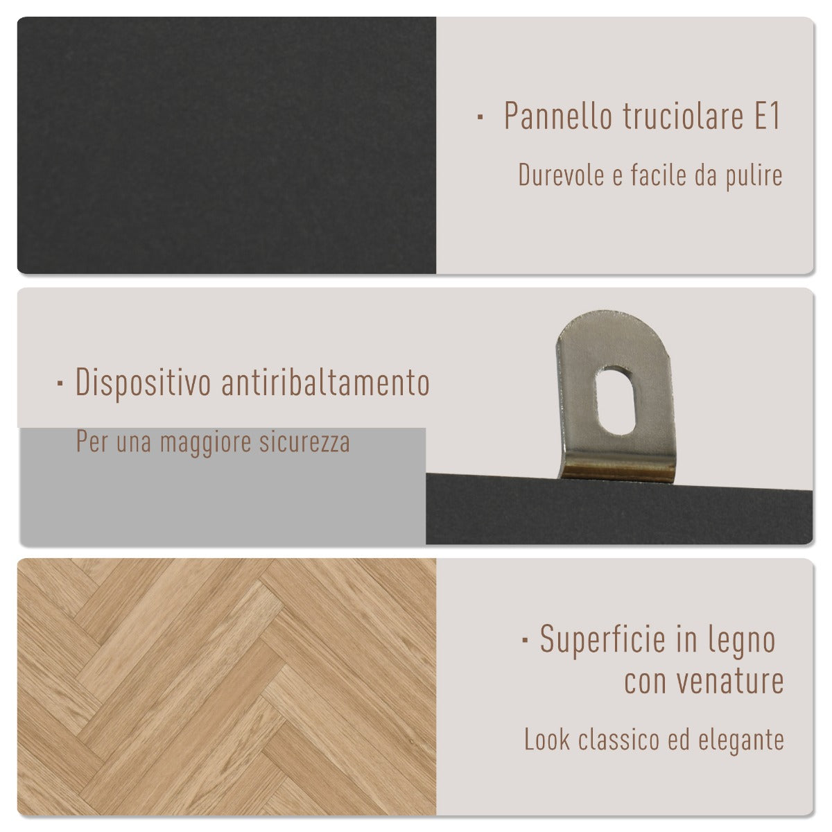 easycomfort easycomfort armadio 2 ante in legno con 4 vani 2 cassetti e appendiabiti grigio scuro 90x50x190cm