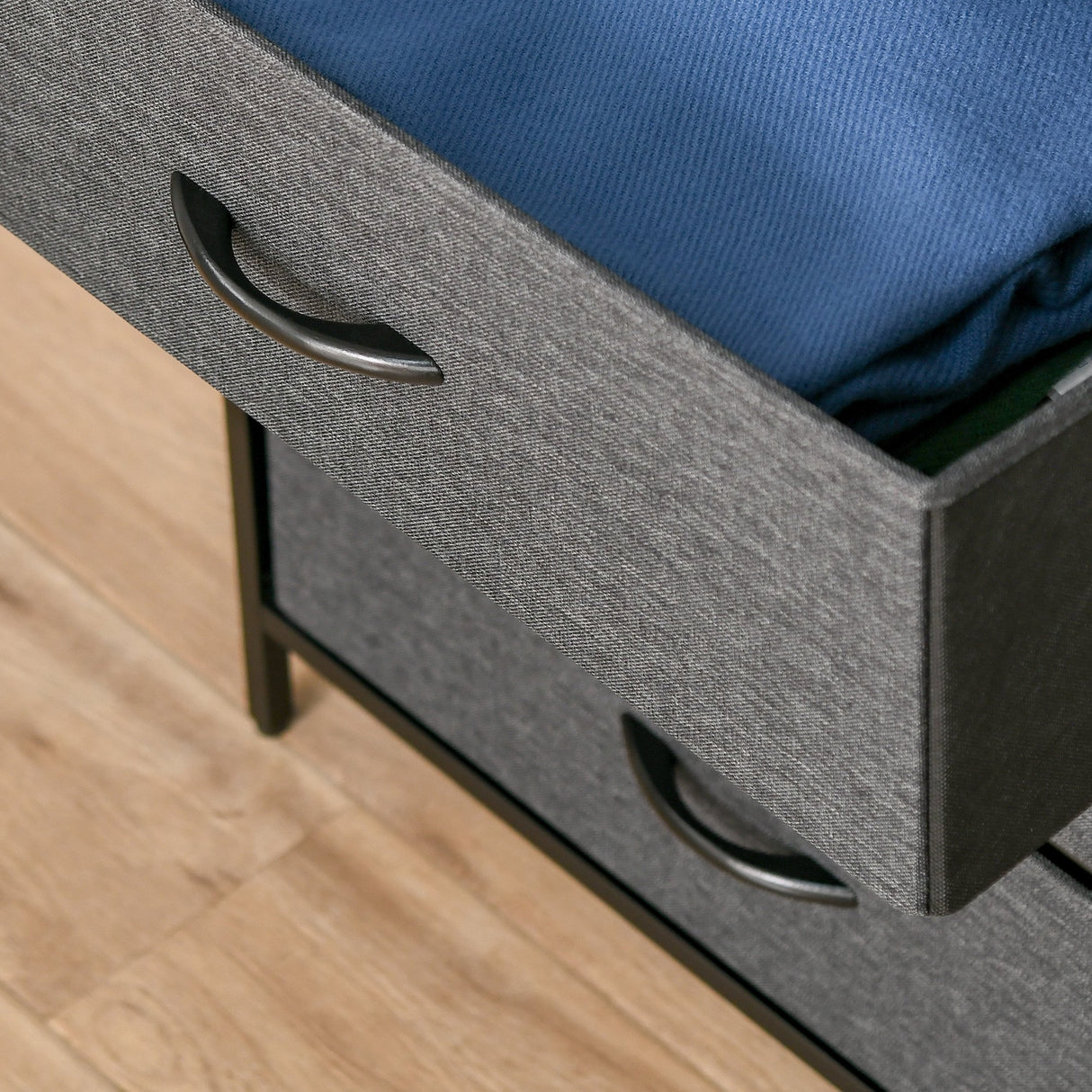 easycomfort easycomfort mobile cassettiera multiuso con 4 cassetti pieghevoli in tessuto arredamento soggiorno e camera 58x29x103cm grigio scuro