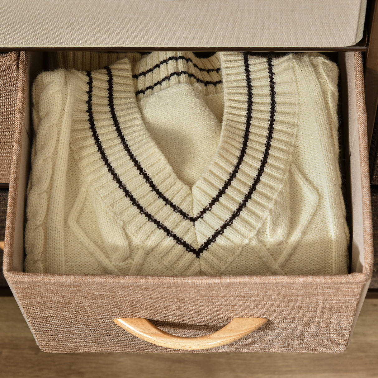 easycomfort easycomfort cassettiera 7 cassetti pieghevoli in tessuto e ripiano in mdf arredamento soggiorno e camera 80x29x78 5cm multicolore