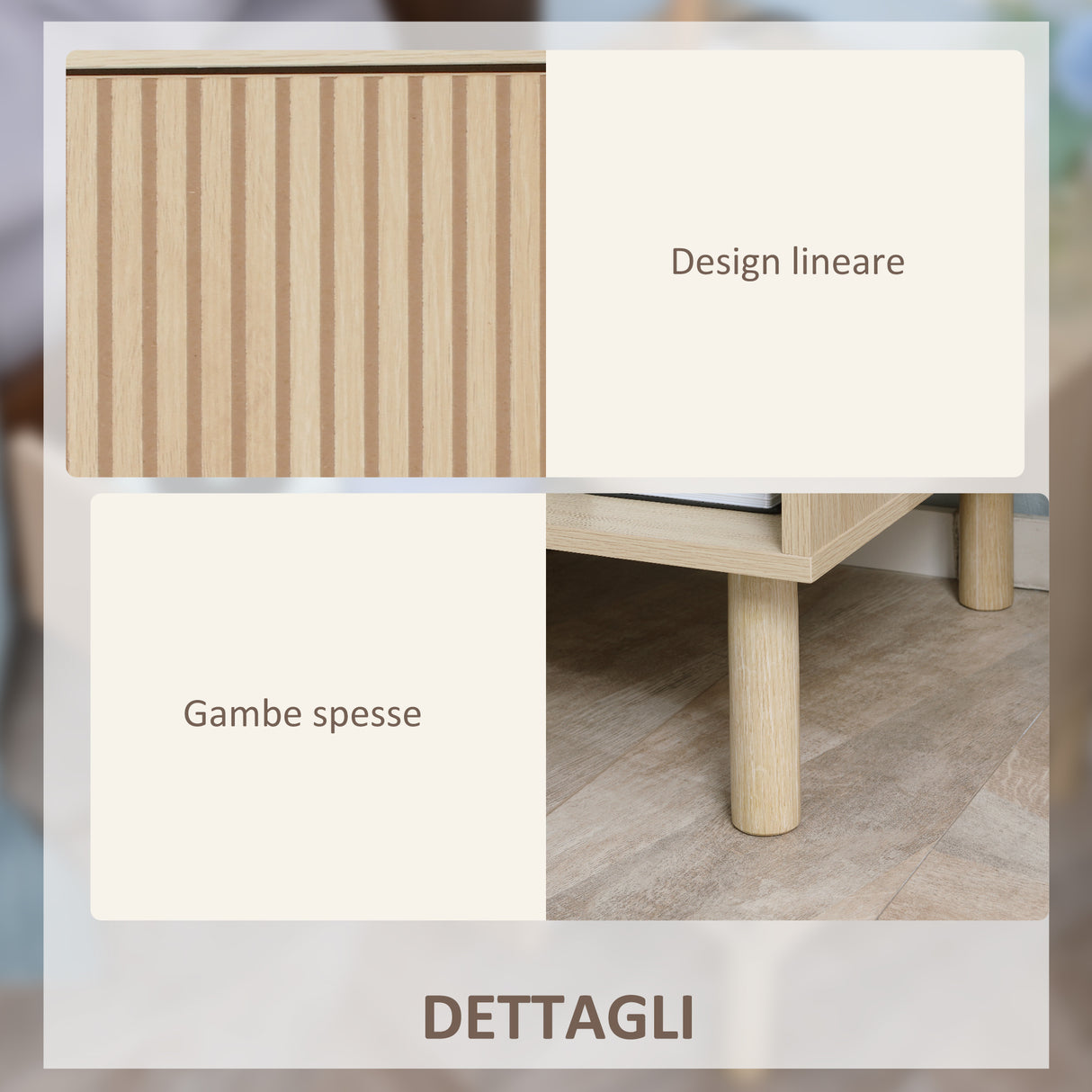 easycomfort easycomfort comodino moderno con cassetto e ripiano aperto in truciolato 47x47x50 cm color legno