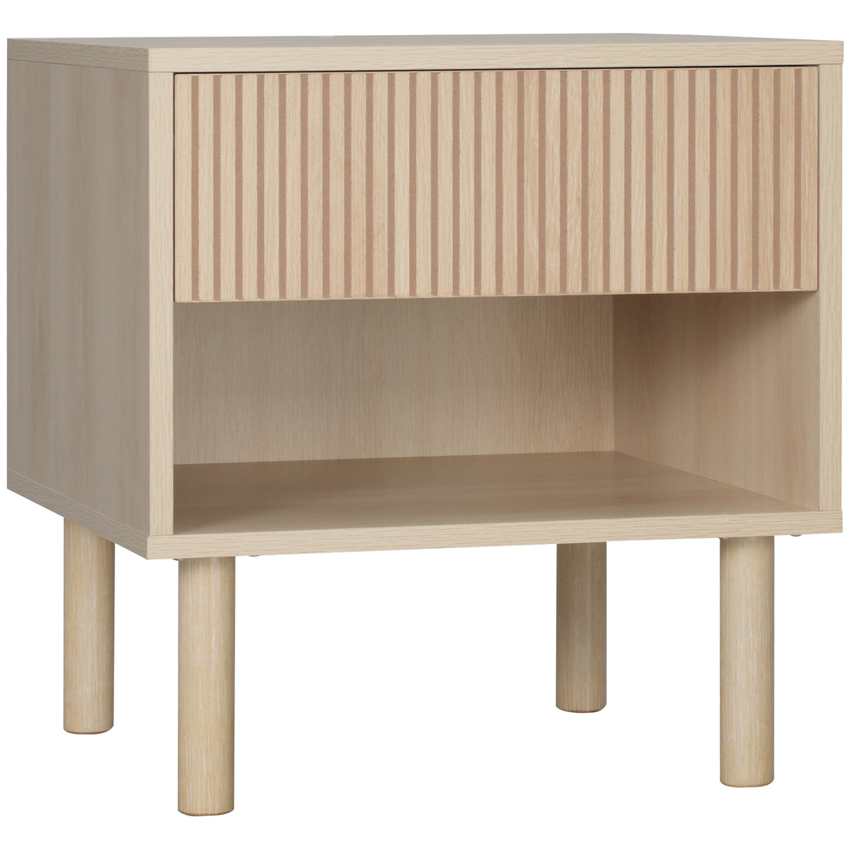 easycomfort easycomfort comodino moderno con cassetto e ripiano aperto in truciolato 47x47x50 cm color legno