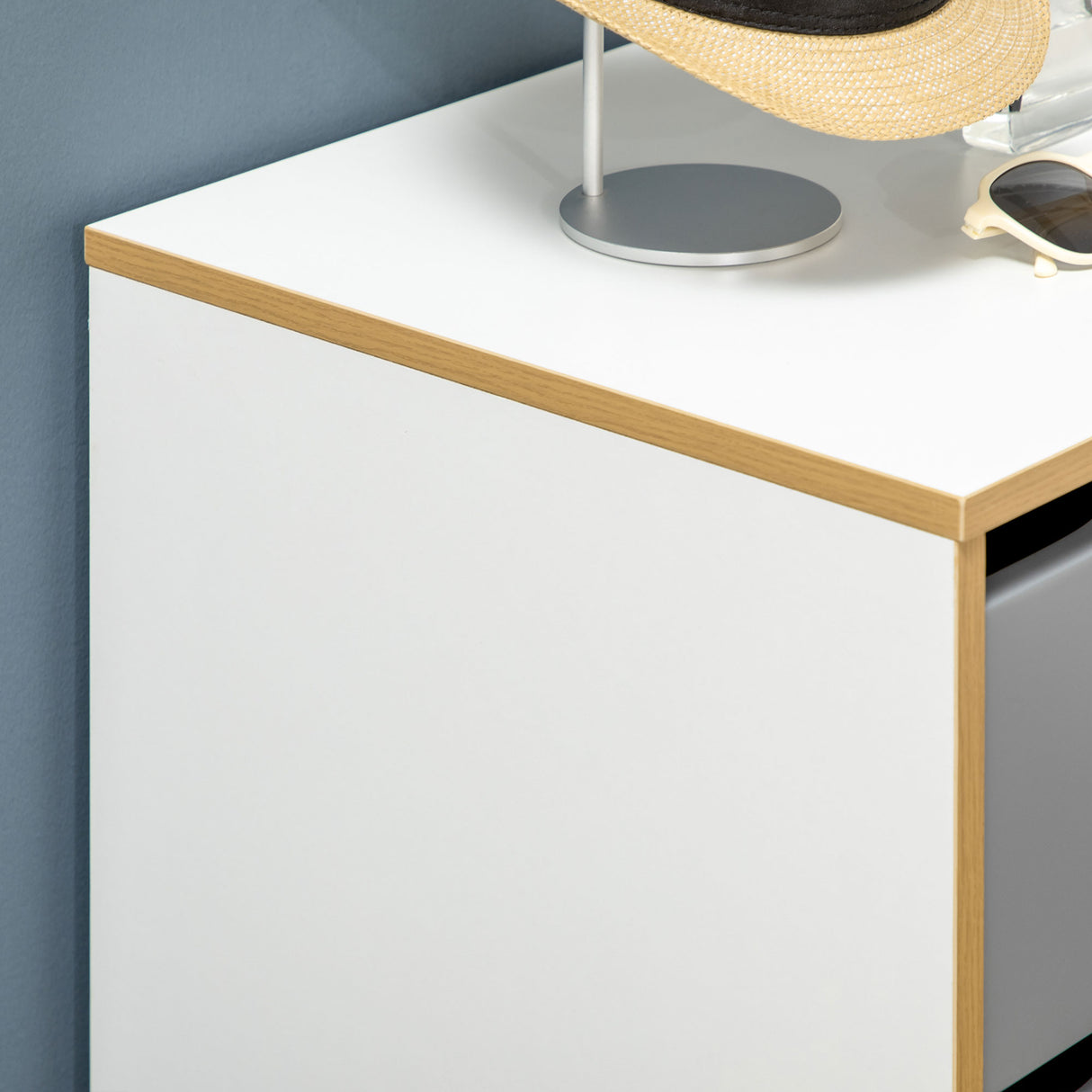 easycomfort easycomfort cassettiera 3 cassetti in truciolato e mdf per camera da letto e soggiorno 75x42x75 cm bianca grigia e marrone