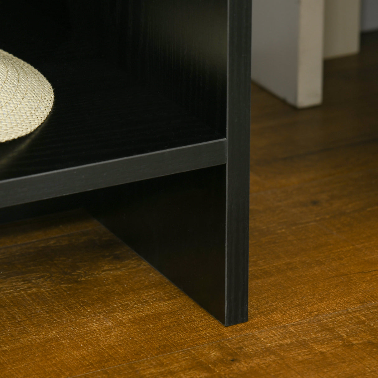 easycomfort easycomfort comodino stile boho chic in legno e rattan con cassetto e ripiano 40x40x50cm nero e naturale