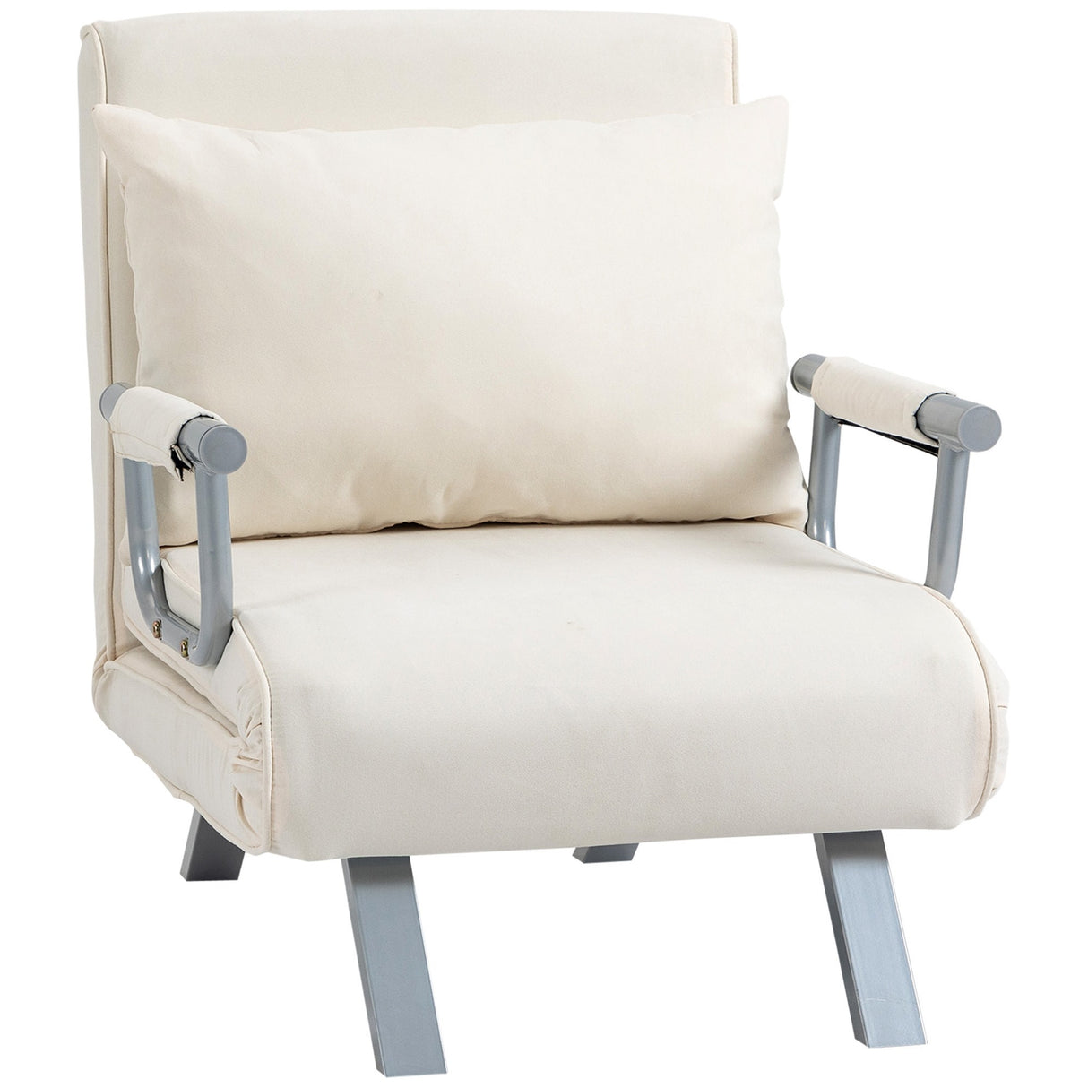 easycomfort easycomfort poltrona letto 2 in 1 con schienale inclinabile in 5 posizioni 656982cm beige