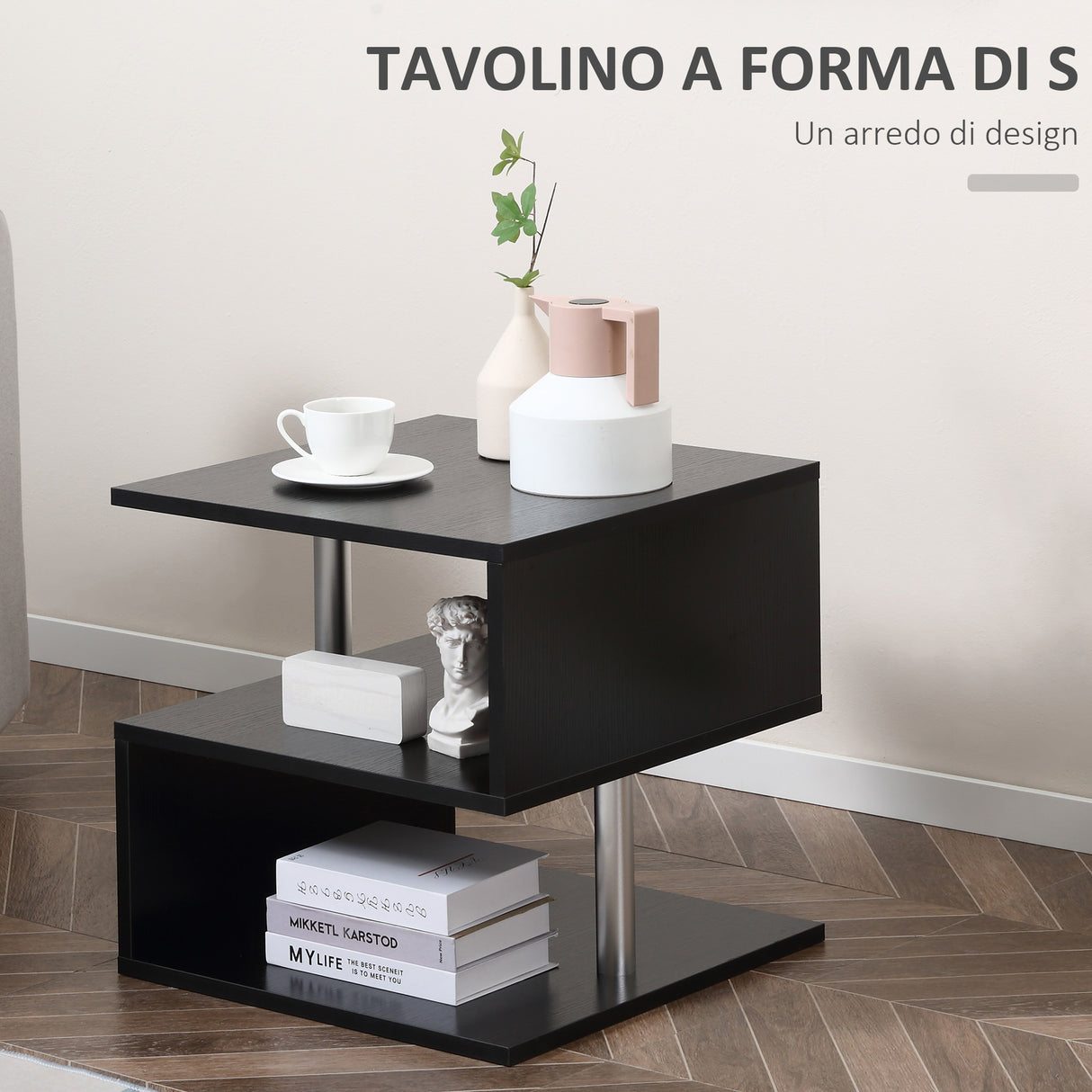 easycomfort easycomfort moderno tavolino da caffe basso da salotto per soggiorno e sala da pranzo in legno 50x50x50 cm nero ean 8054111849364