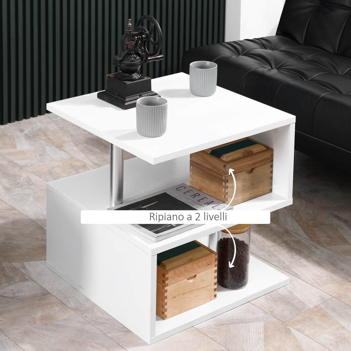 easycomfort easycomfort moderno tavolino basso da salotto in legno 50 x 50 x 50cm bianco ean 8054111847926