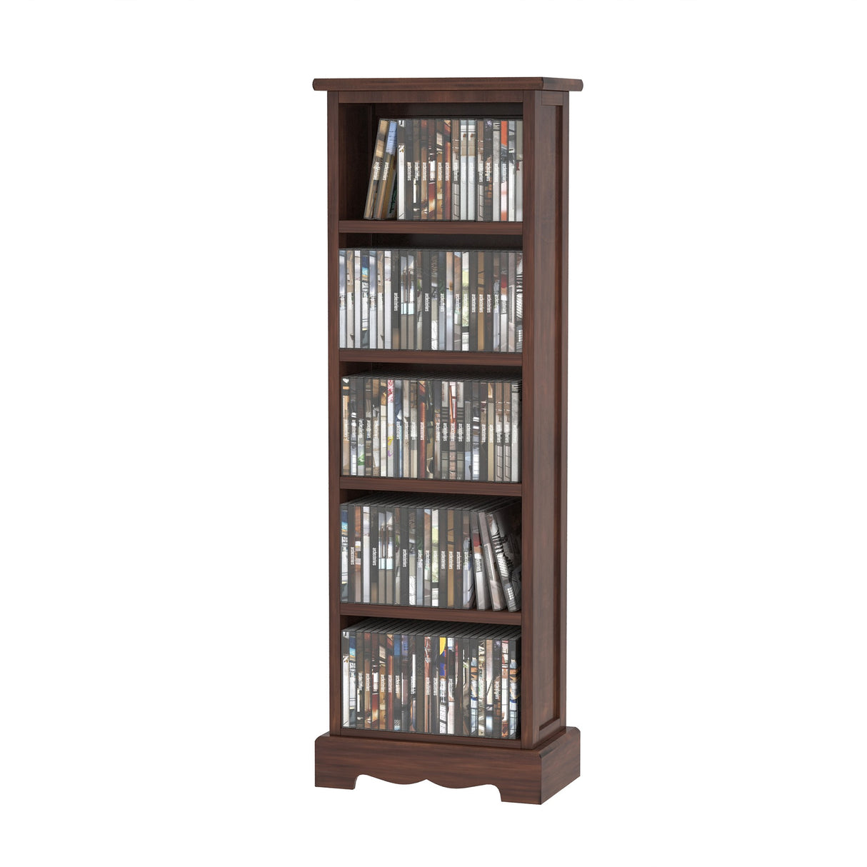 easycomfort easycomfort mobiletto scaffale porta cd con 5 ripiani di archivazione in legno marrone 30x 17x 90cm ean 8054144131269