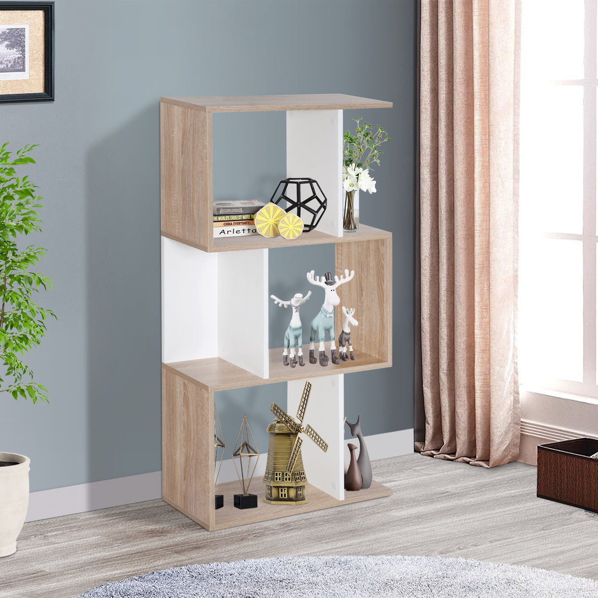 easycomfort easycomfort libreria di design scaffale ufficio legno moderna 3 ripiani 60 24 111 4cm ean 8054111841740