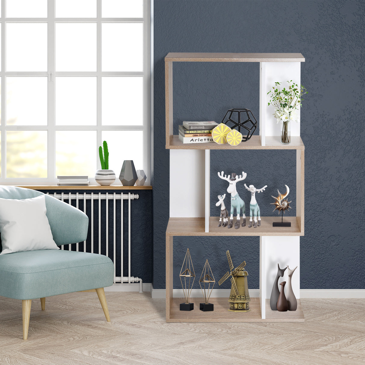 easycomfort easycomfort libreria di design scaffale ufficio legno moderna 3 ripiani 60 24 111 4cm ean 8054111841740