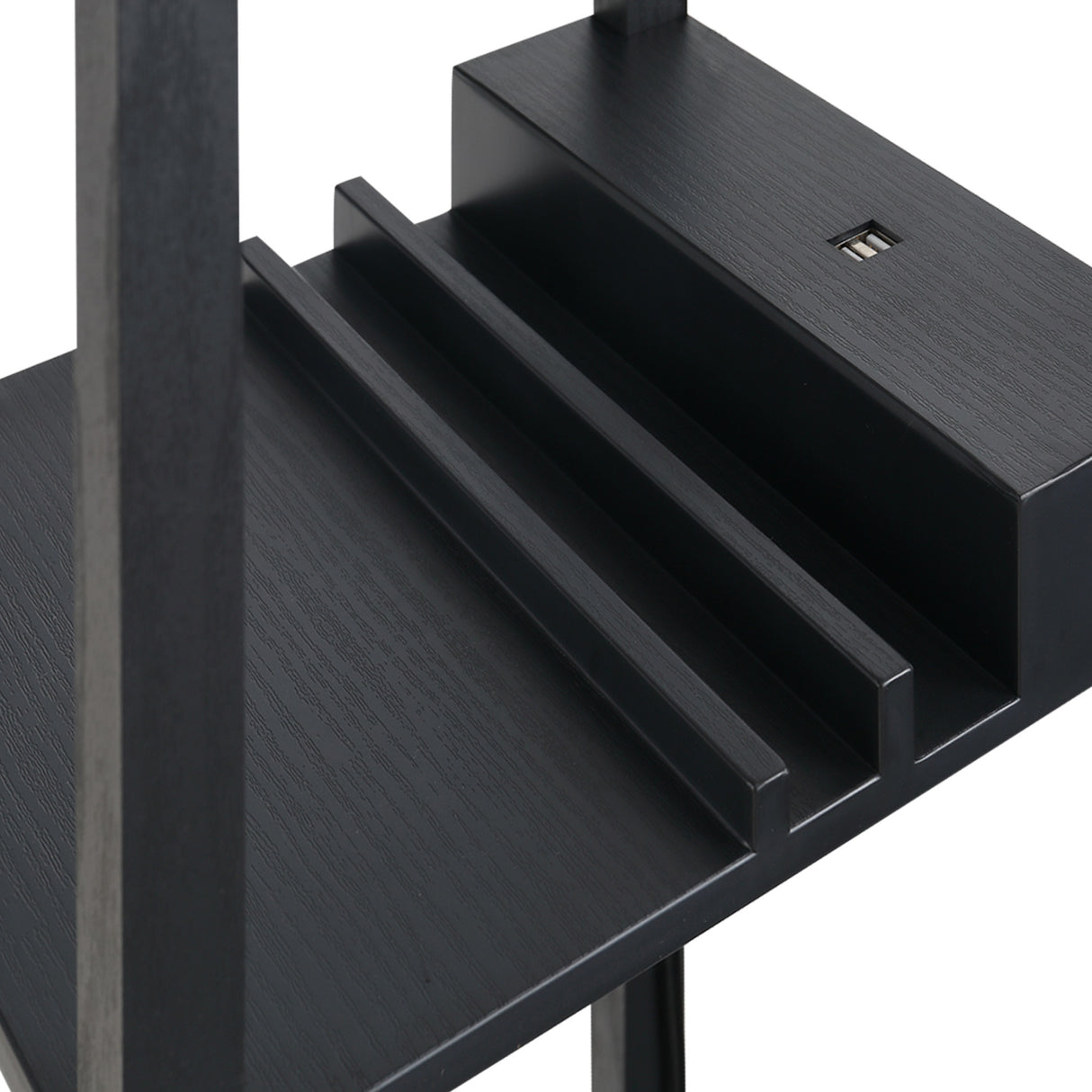 easycomfort easycomfort lampada da terra con 3 mensole e 2 porte usb attacco lampadine e27 26x26x160cm nero ean 8054144133096