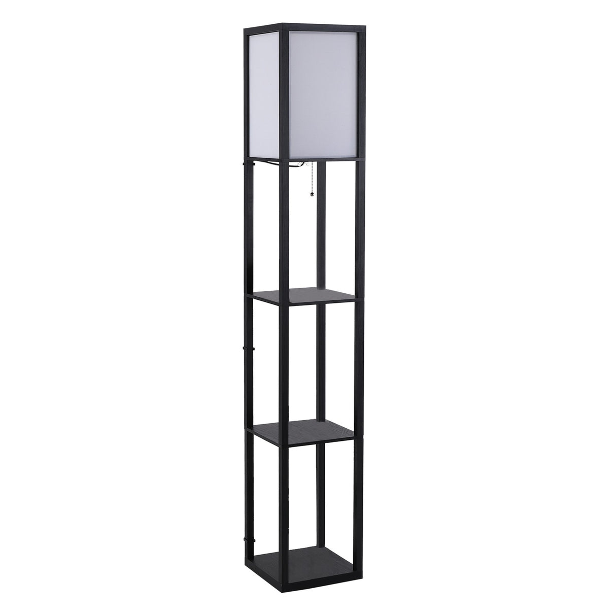 easycomfort easycomfort lampada da terra moderna lampadina illuminazione interna salvaspazio con ripiani da soggiorno cotone mdf 26 x 26 x 160 cm nero e bianco ean 8054111846059