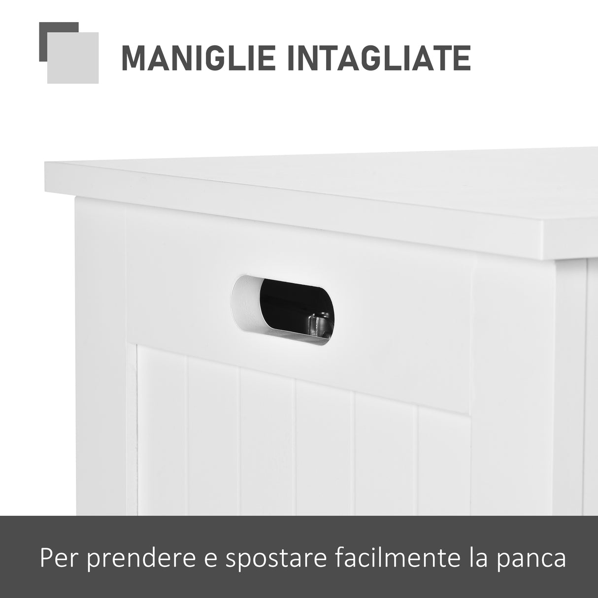 easycomfort easycomfort panca contenitore multiuso in legno mdf apertura con blocco di sicurezza 81x40x46cm bianco